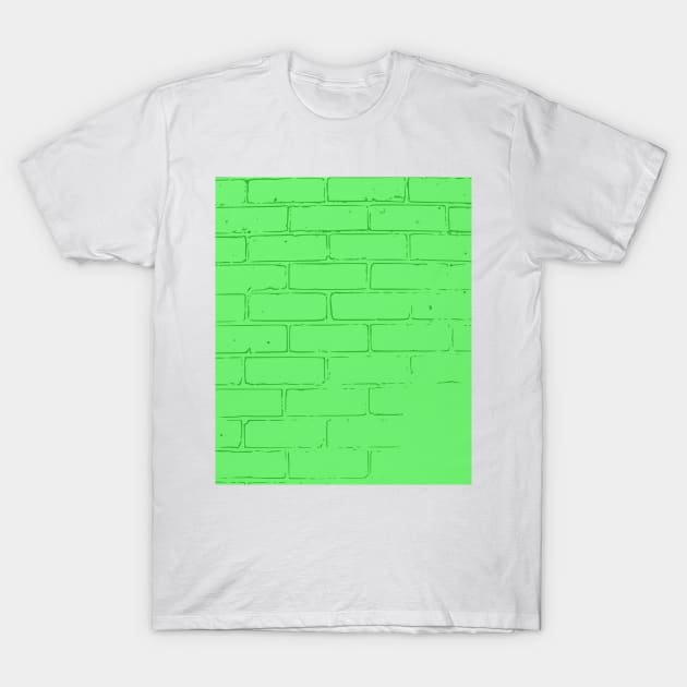 Green Brick wall T-Shirt by Boo Face Designs